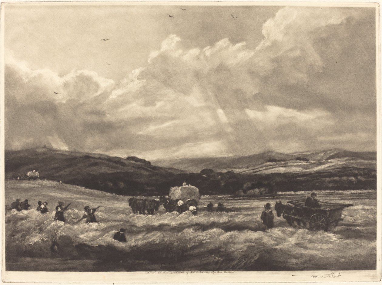 Campo de heno en Yorkshire de Frank Short, after Peter De Wint