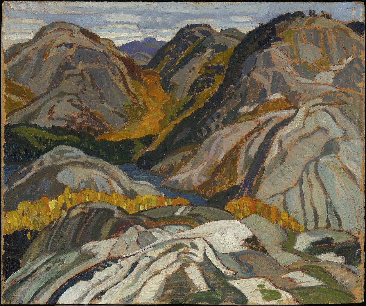 Colinas de La Cloche, rocas y arroyo, 1932 de Franklin Carmichael