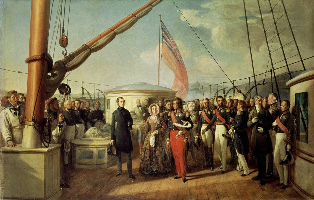 Encuentro entre Luis Felipe I y la Reina Victoria en Le Tréport, 2 de septiembre de 1843 de François Auguste Biard