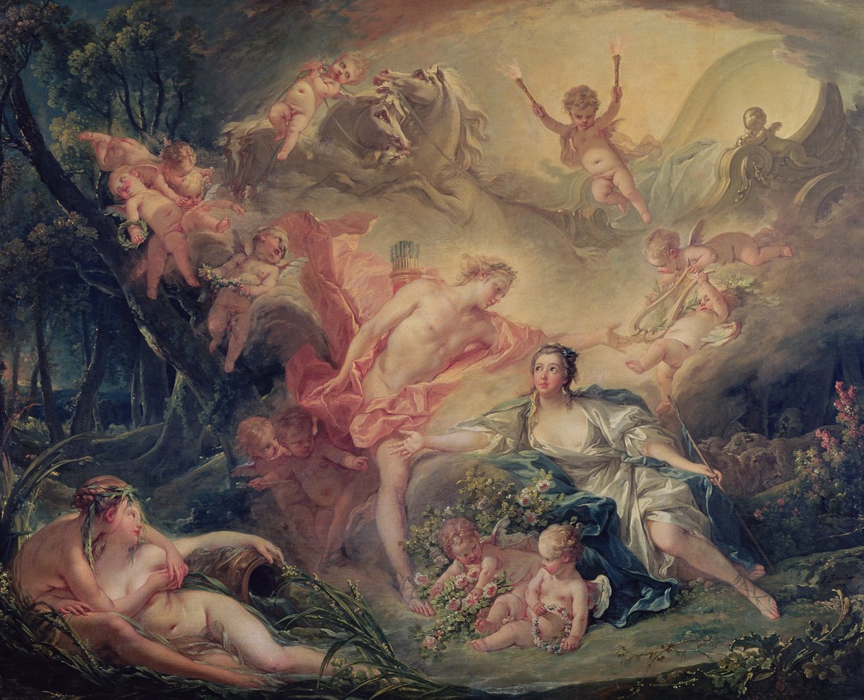 Apolo Revelando su Divinidad a la Pastora Isse, 1750 de François Boucher