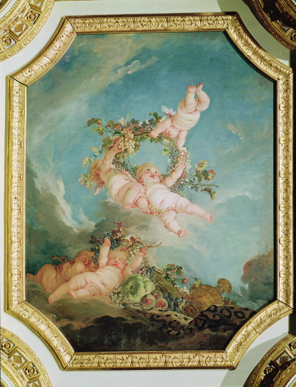 Otoño, de una serie de las Cuatro Estaciones en la Salle du Conseil de François Boucher
