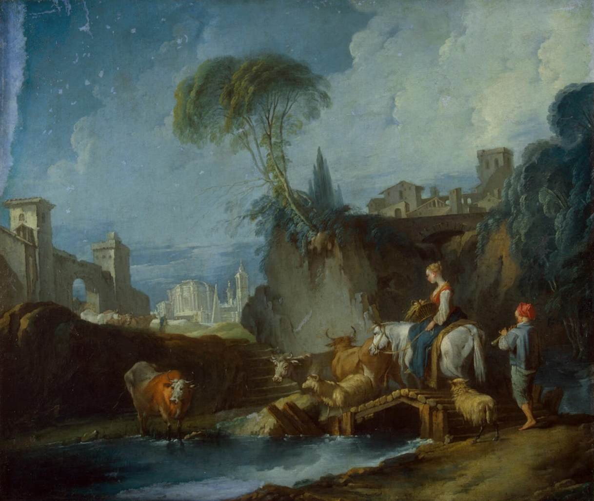 Cruzando el puente de François Boucher