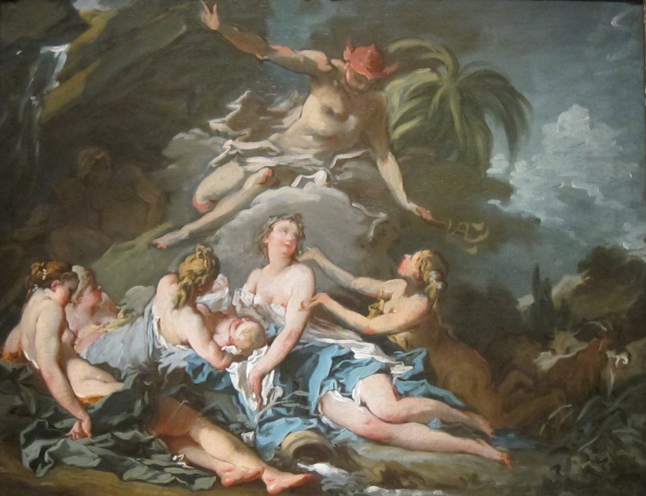 Mercurio confiando el infante Baco a las ninfas de Nisa de François Boucher