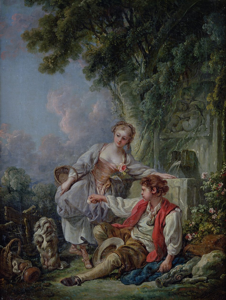 Obediencia Recompensada, o La Educación de un Perro de François Boucher