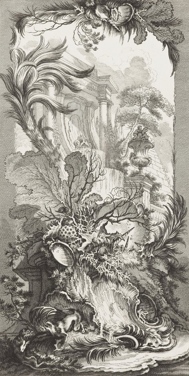 Rocaille (Diseño Rococó) en Nouveaux Morceaux pour des Paravents de François Boucher