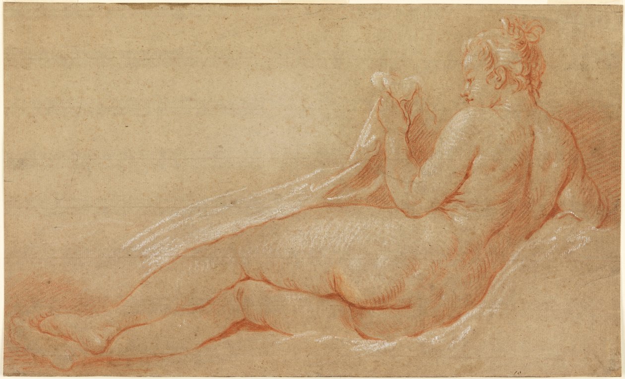 Estudio para desnudo reclinado de François Boucher
