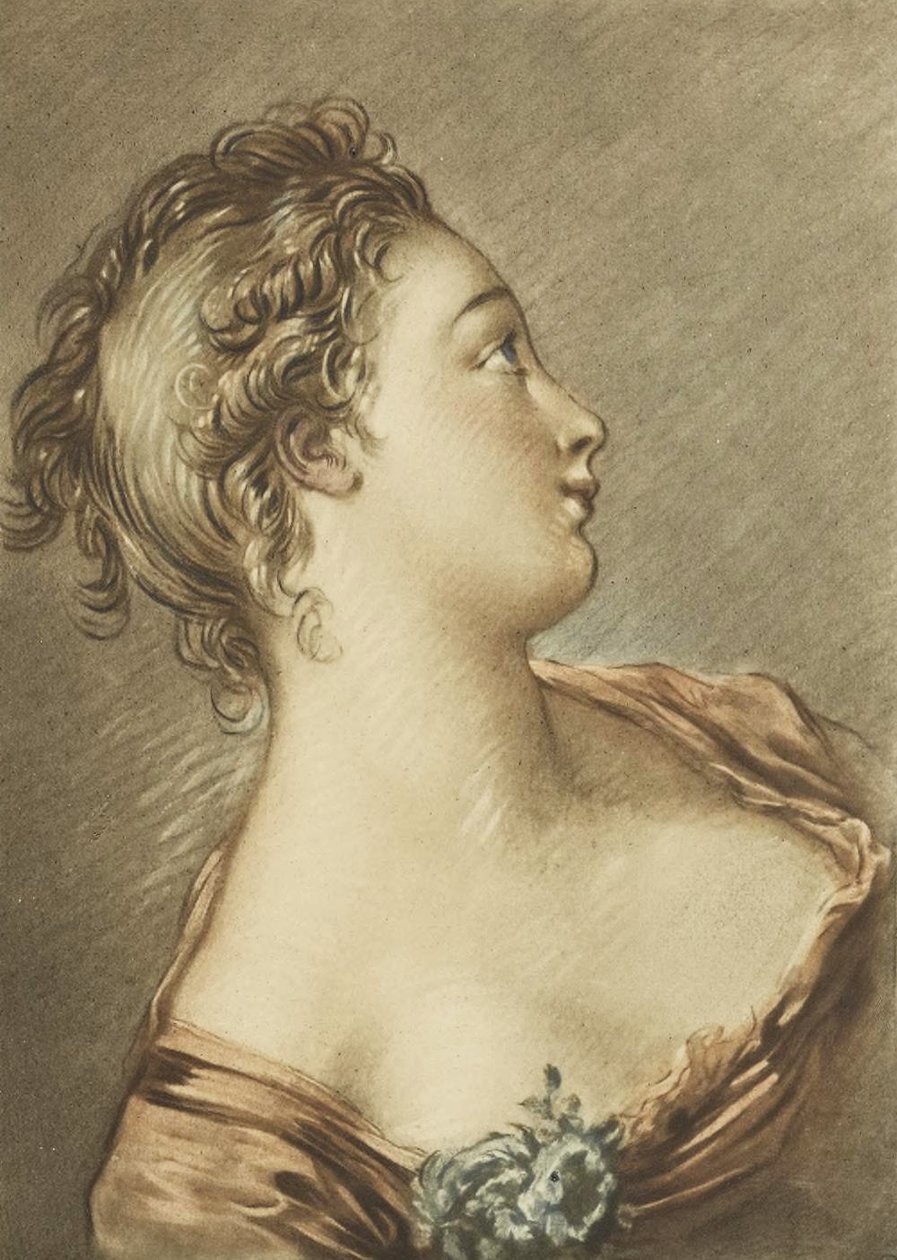 Cabeza de mujer de François Boucher