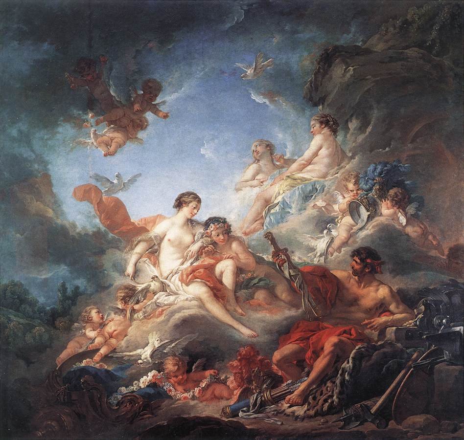 Vulcano presentando a Venus las armas para Eneas de François Boucher