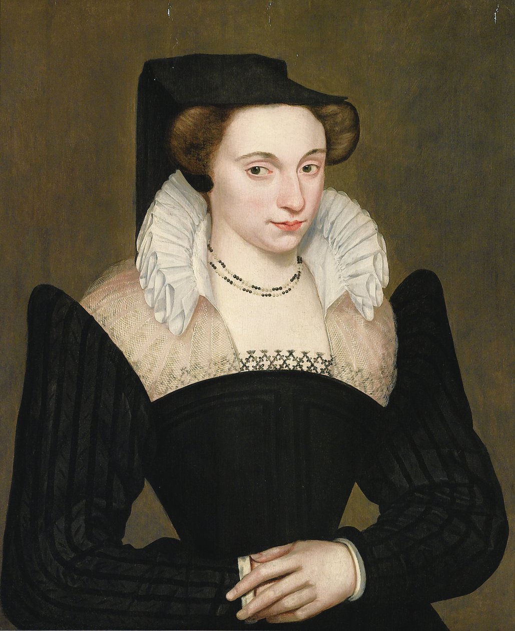 Retrato de una dama con una túnica negra de François Quesnel