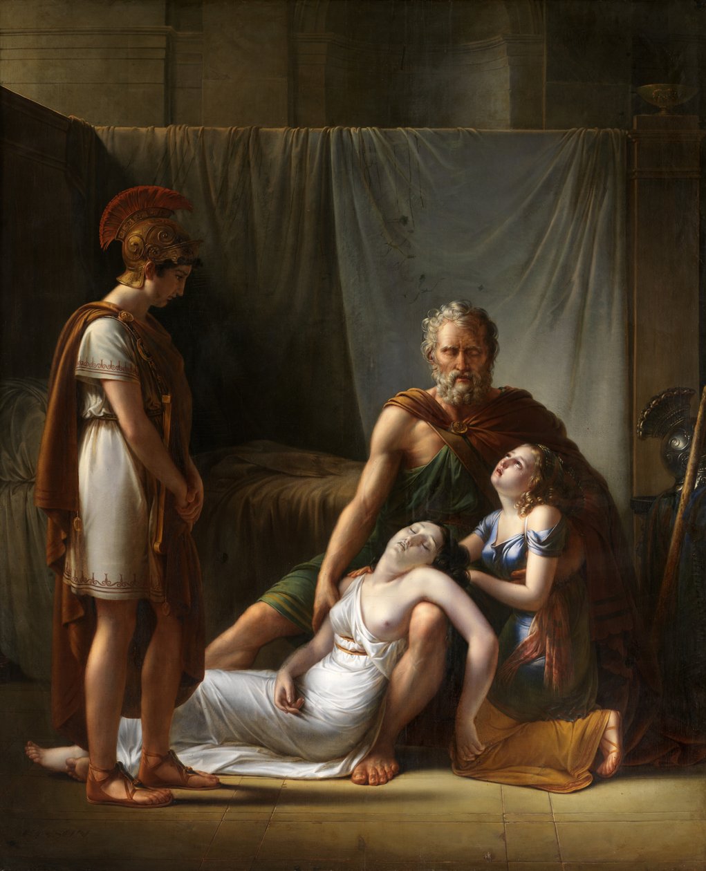 La muerte de la esposa de Belisario (óleo sobre lienzo) de François Joseph Kinsoen