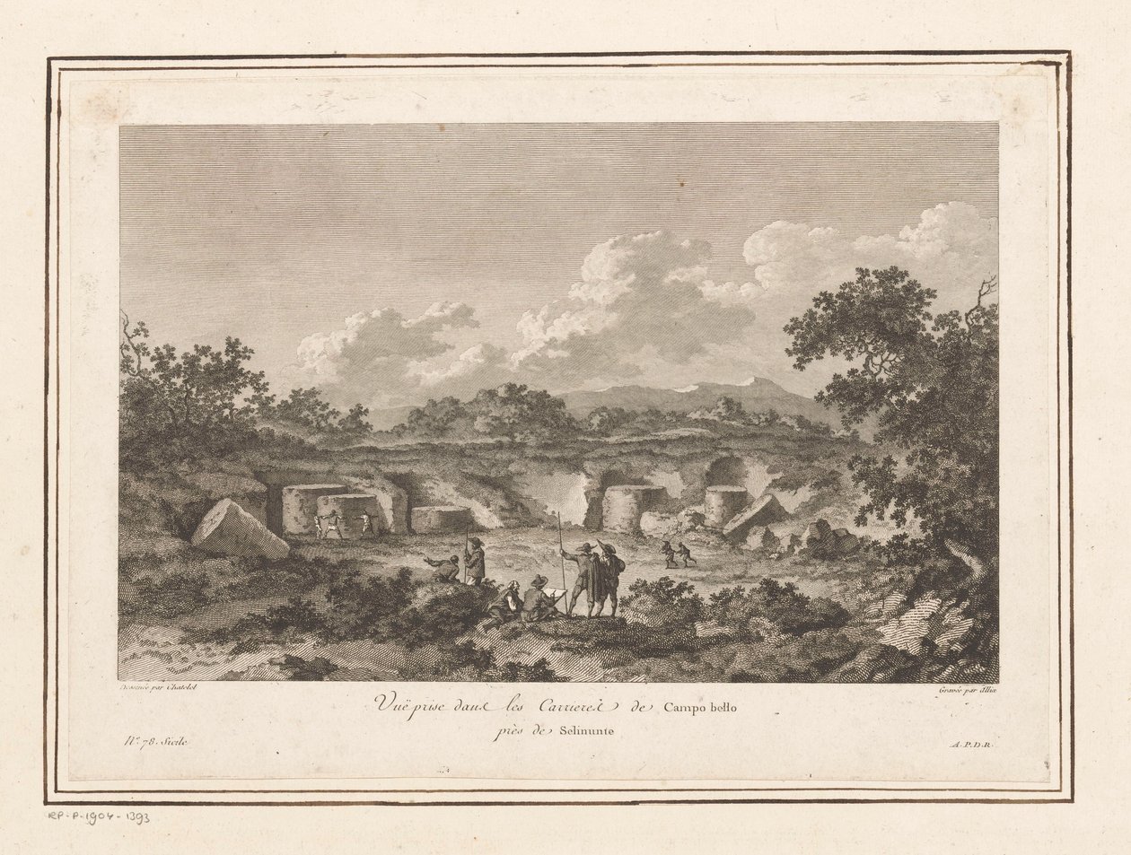 Vista de la cantera de Campo Bello, Selinunte Vuë prise dans les Carrieres de Campo bello près de Selinunte (título sobre objeto) de François Allix