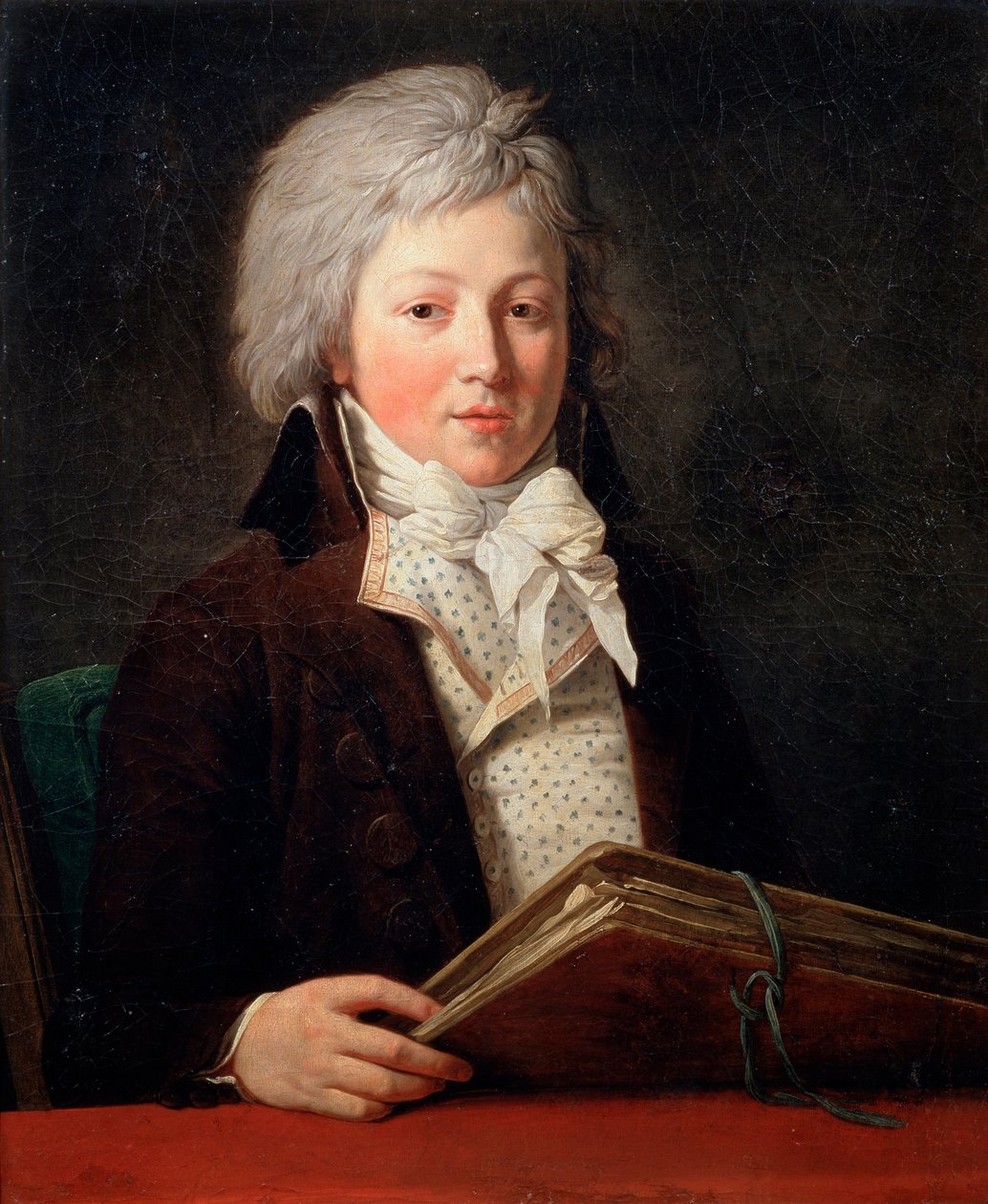 Retrato de un Joven sosteniendo una Carpeta con Dibujos, 1791 de François André Vincent