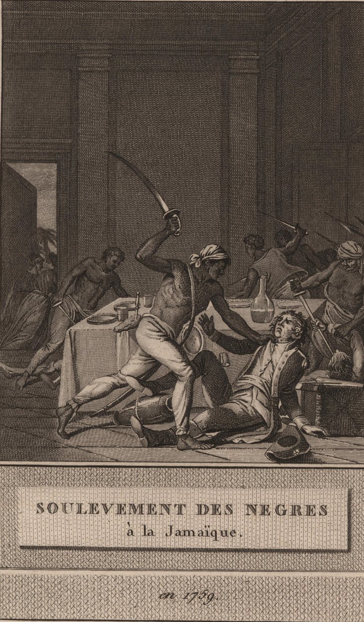 Levantamiento de los esclavos negros en Jamaica en 1760, 1800 de François Anne David