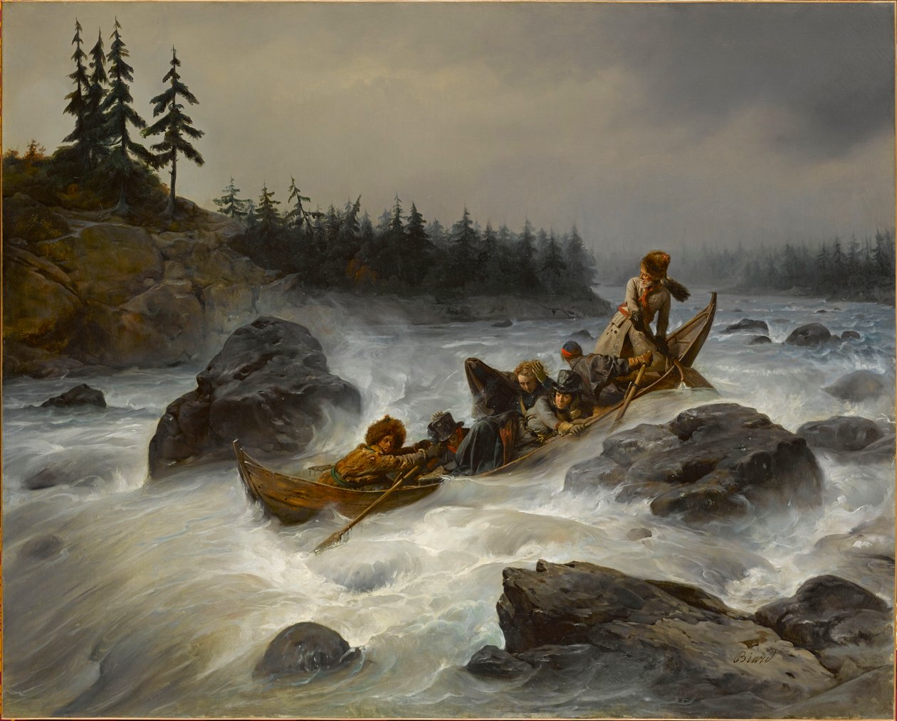 El Duque de Orleans en el río Muonio en Laponia, agosto de 1795 de François August Biard