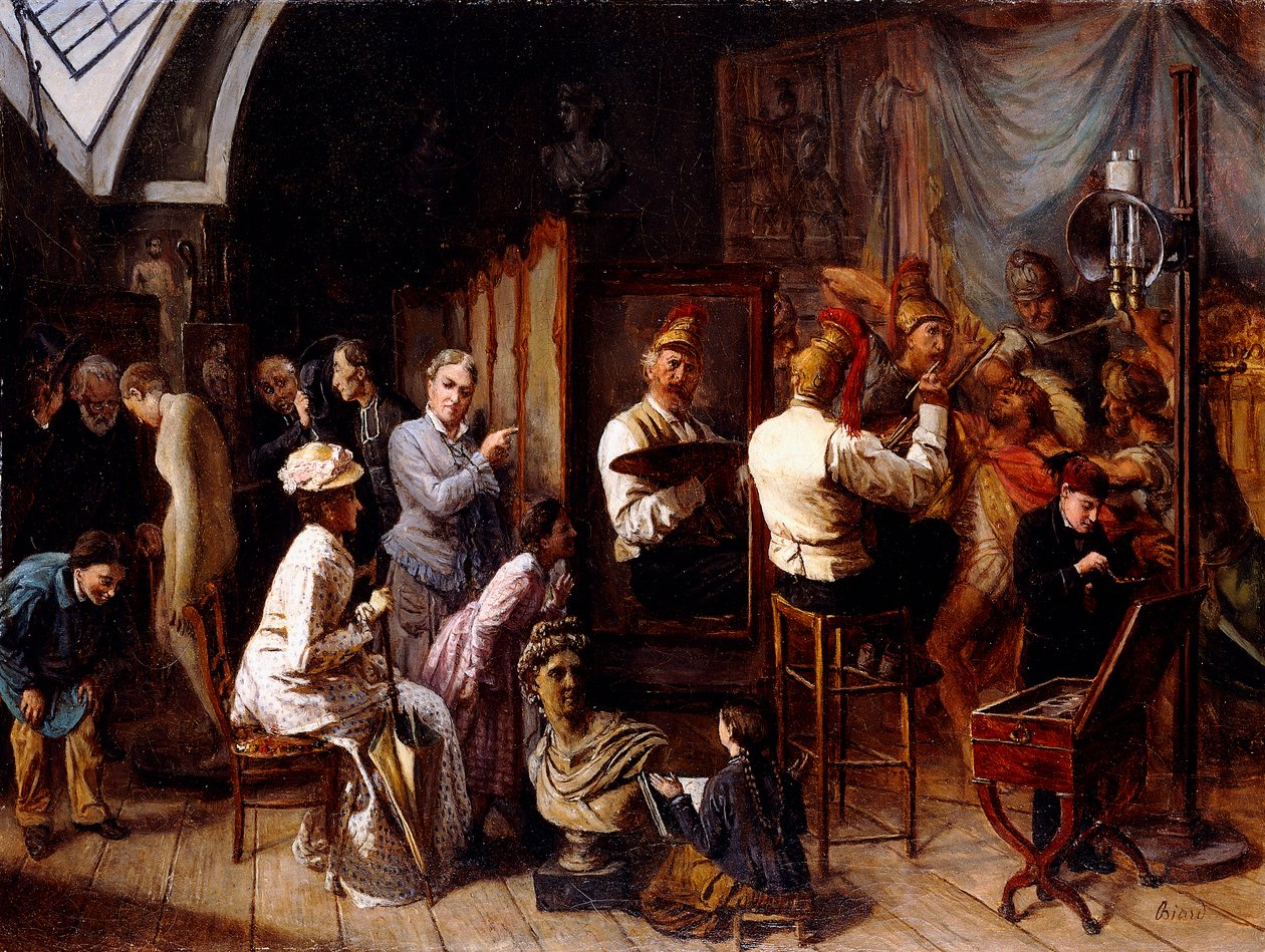 El estudio del artista de François Auguste Biard