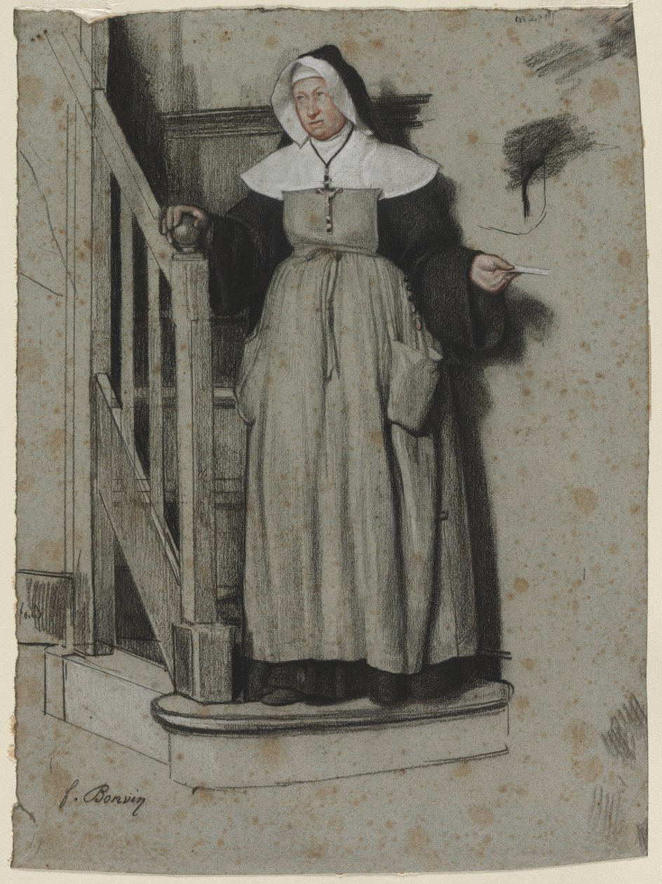 The Letter of Admission, Interior of a Convent de François Bonvin