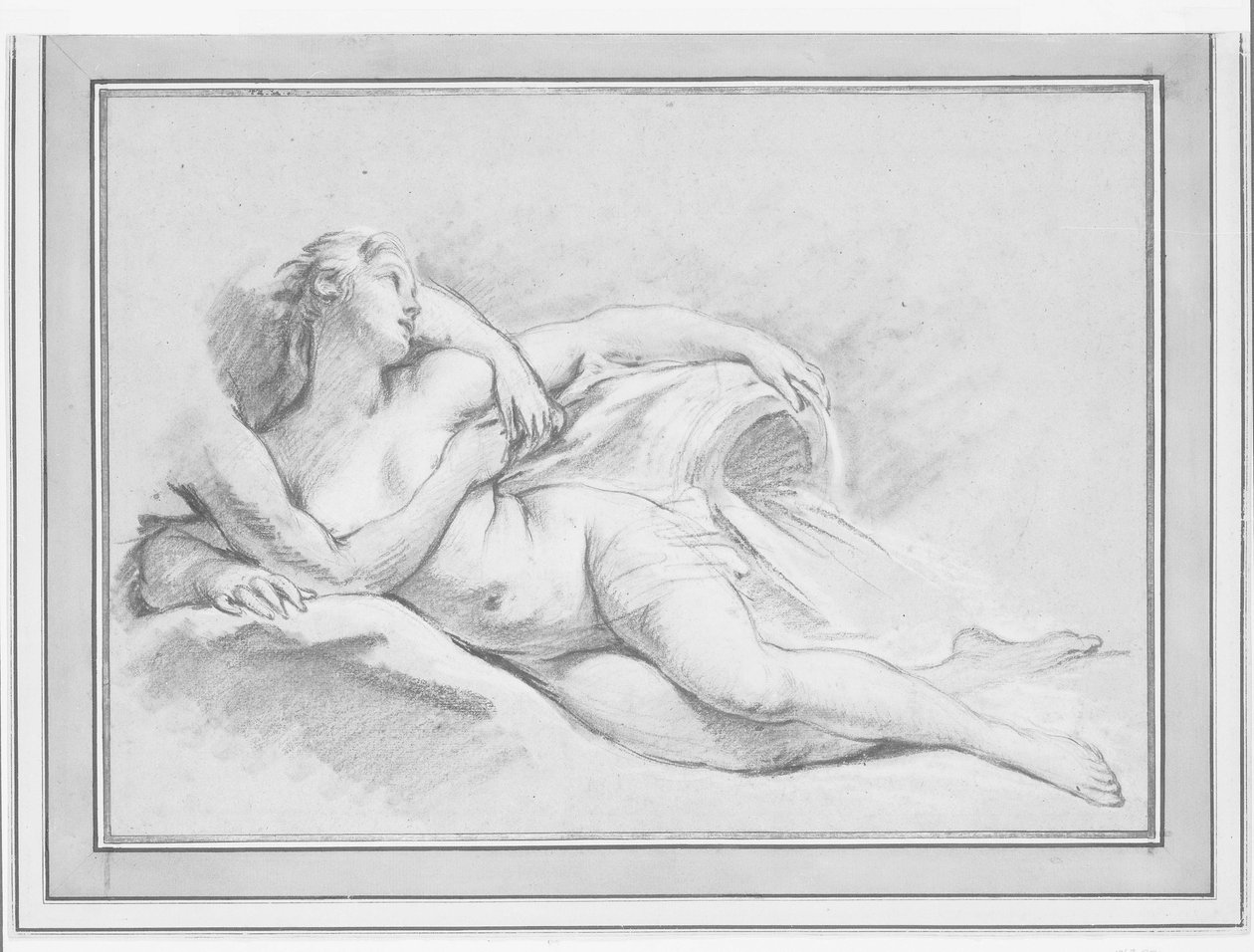 Boucher - Estudio para dos ninfas, c. 1749 de François Boucher