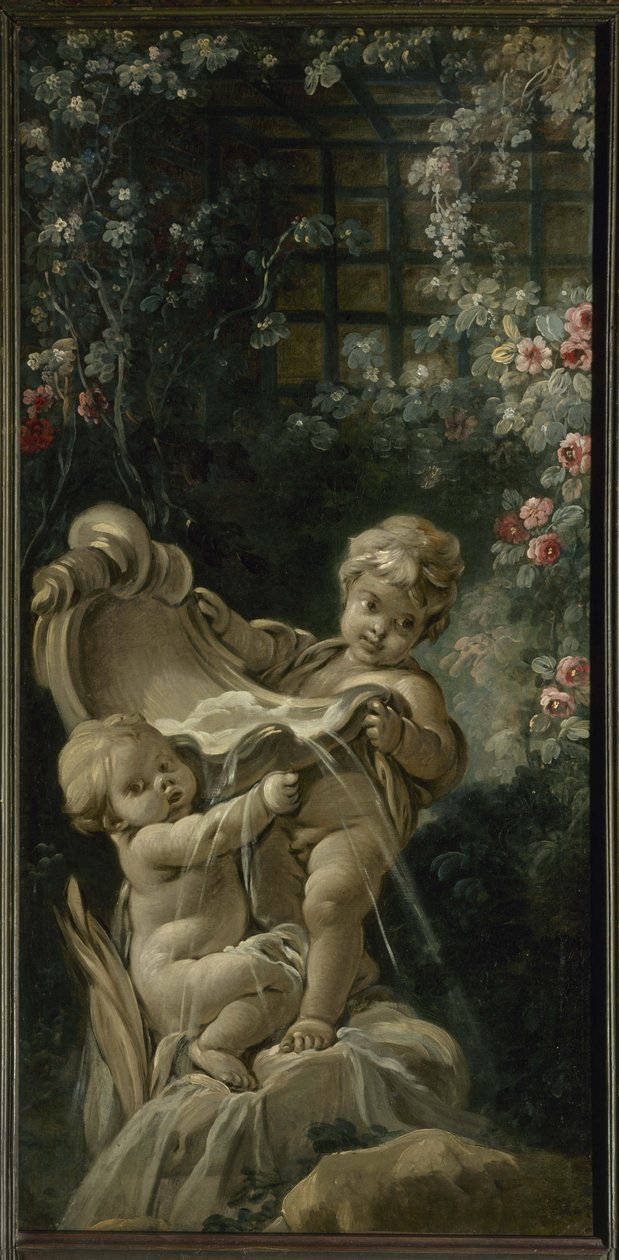 Boucher - Fuente con dos amantes, uno arrodillado, Entre 1765 y 1770 de François Boucher
