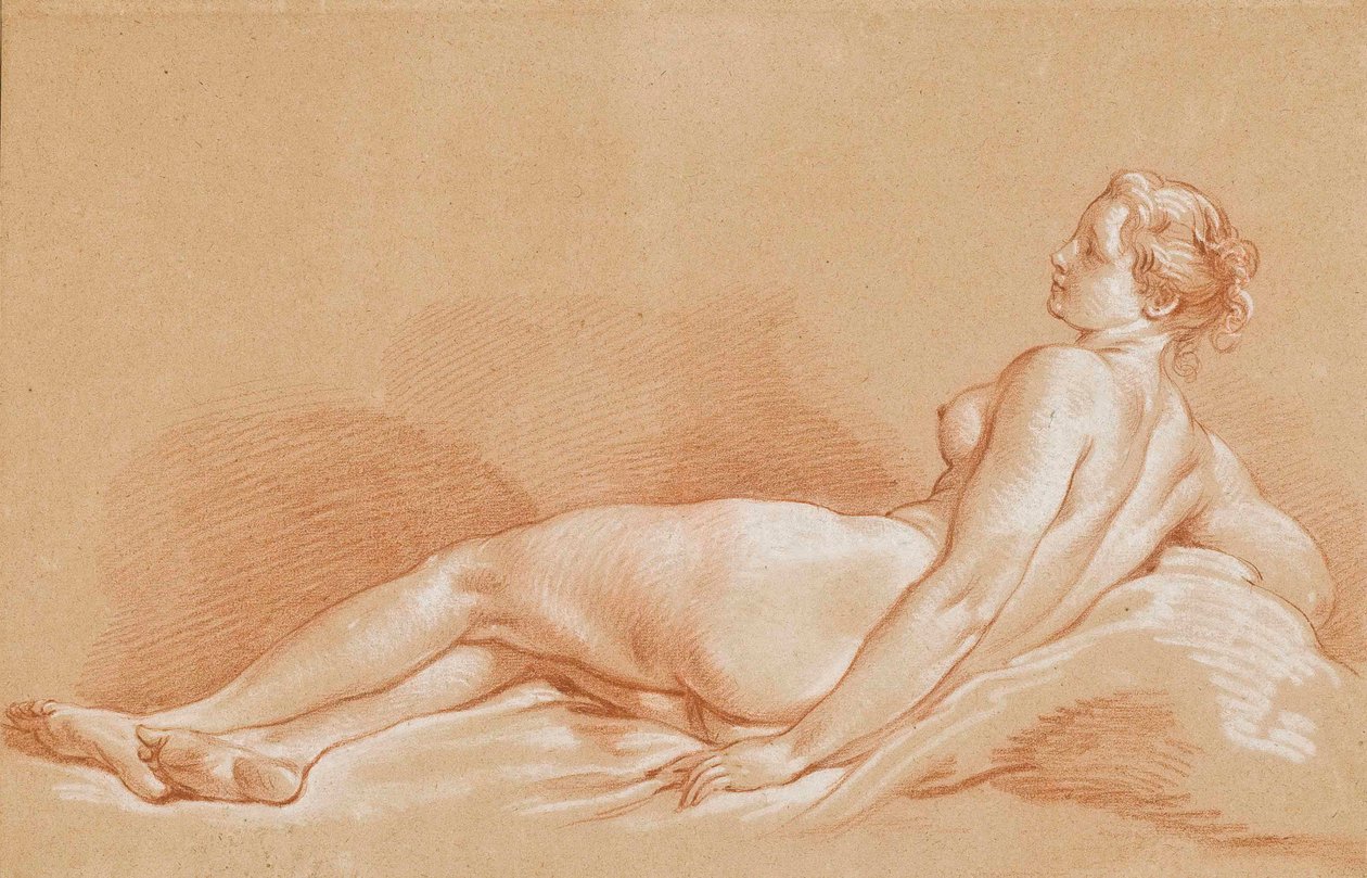Boucher - Mujer joven tumbada de François Boucher