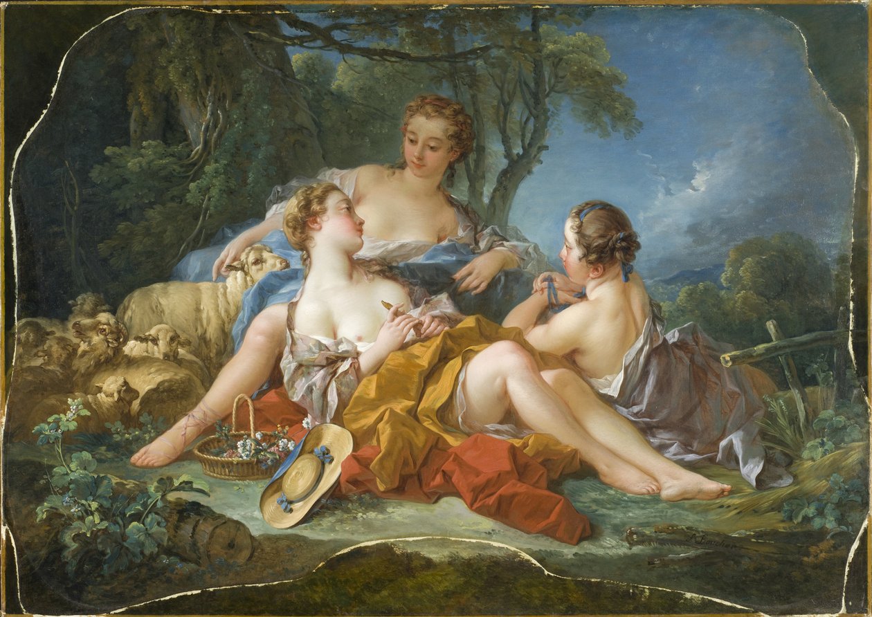 Boucher - Las Confidencias Pastorales, hacia 1745 de François Boucher