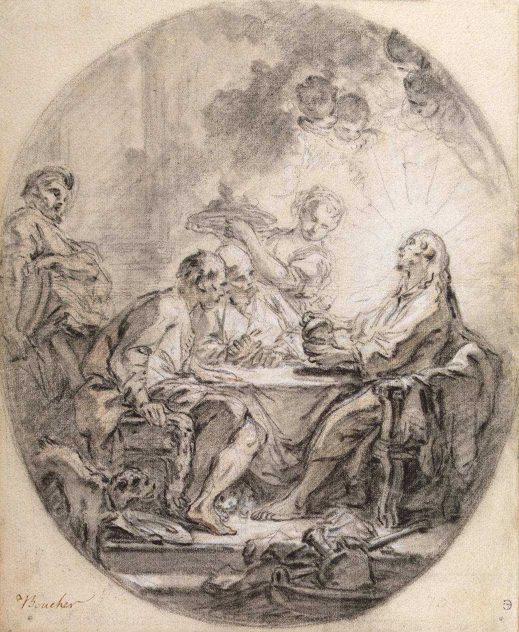 Boucher - Peregrinos de Emaús, años 1750-1760 de François Boucher