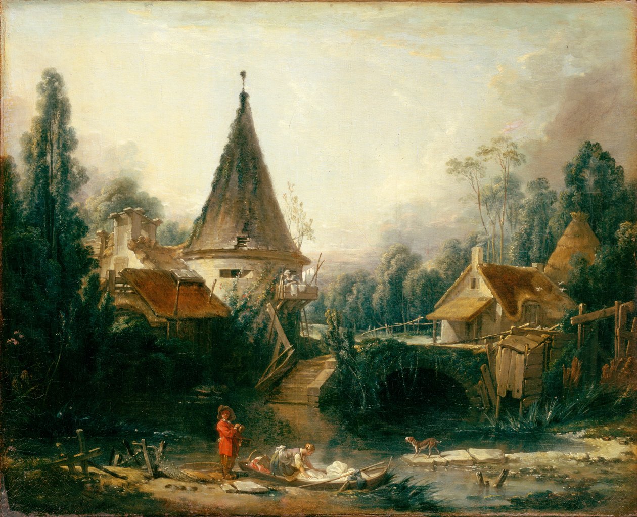 Francés: Paysage près de Beauvais Paisaje cerca de Beauvais de François Boucher