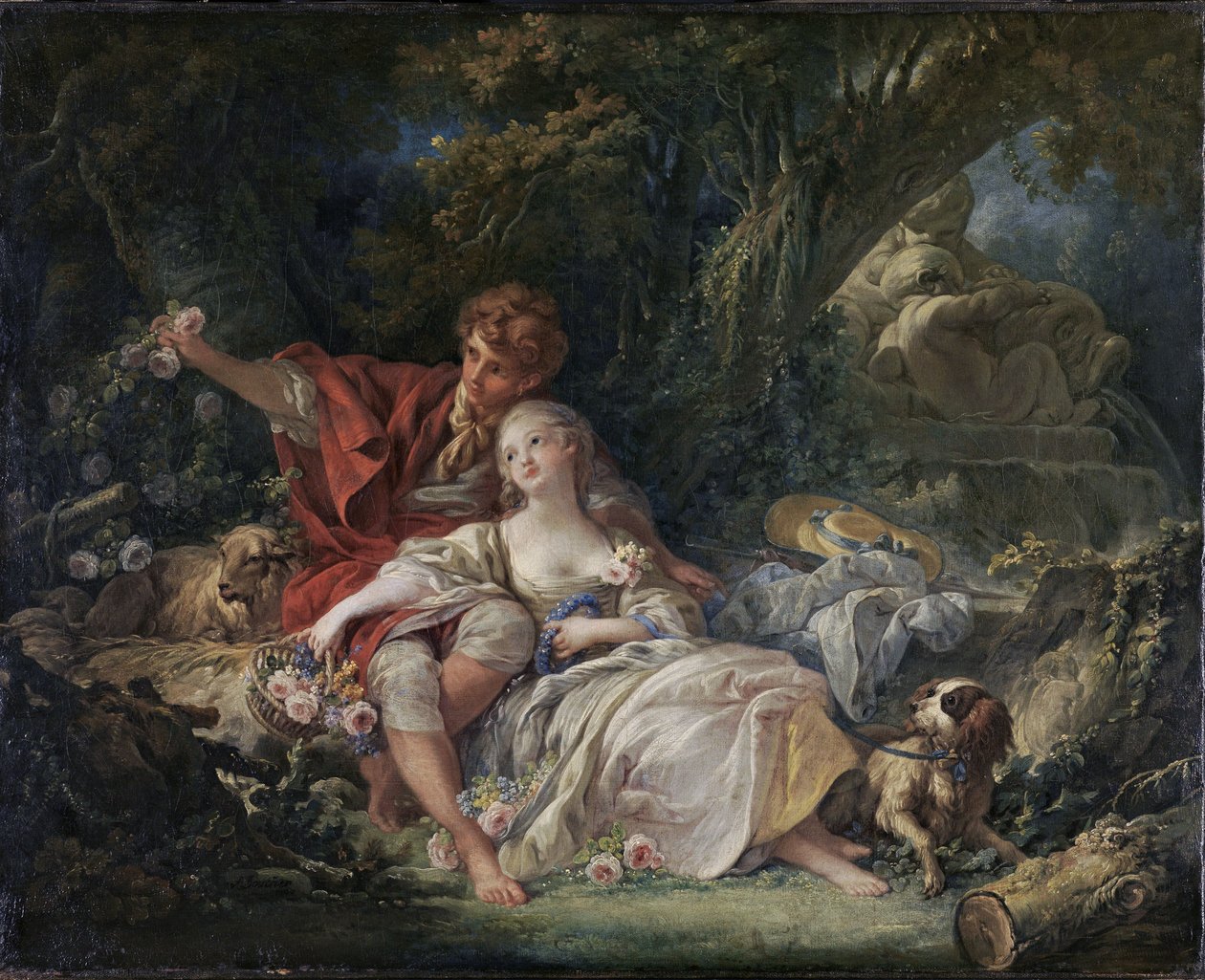 Alemán: Pastor y pastora pastoral de François Boucher