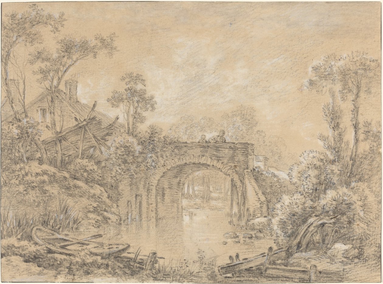 Paisaje con un Puente Rústico de François Boucher