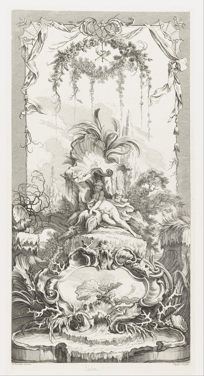 Leda en Nouveaux Morceaux pour des paravents (Nuevos conceptos para pantallas) de François Boucher