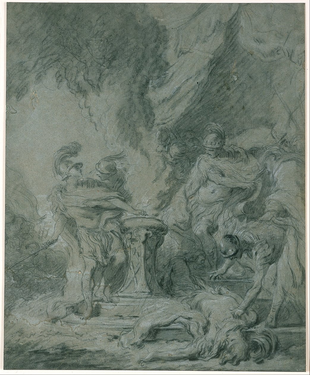 Mucius Scaevola pone la mano en el fuego de François Boucher