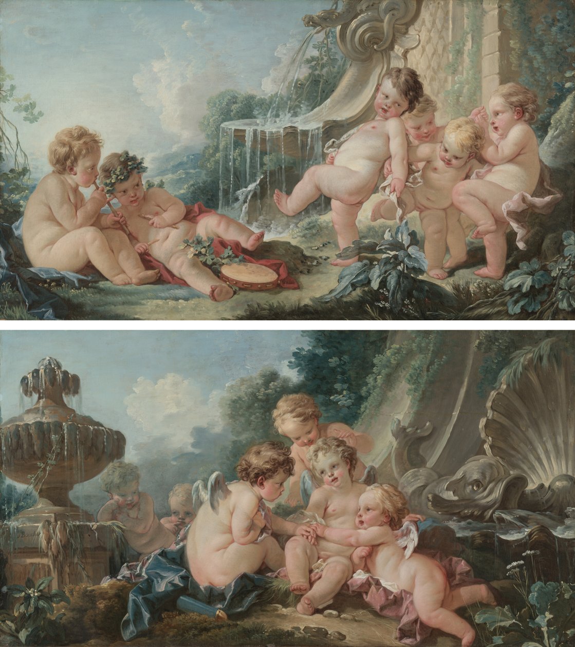 Música y danza y cupidos en conspiración de François Boucher