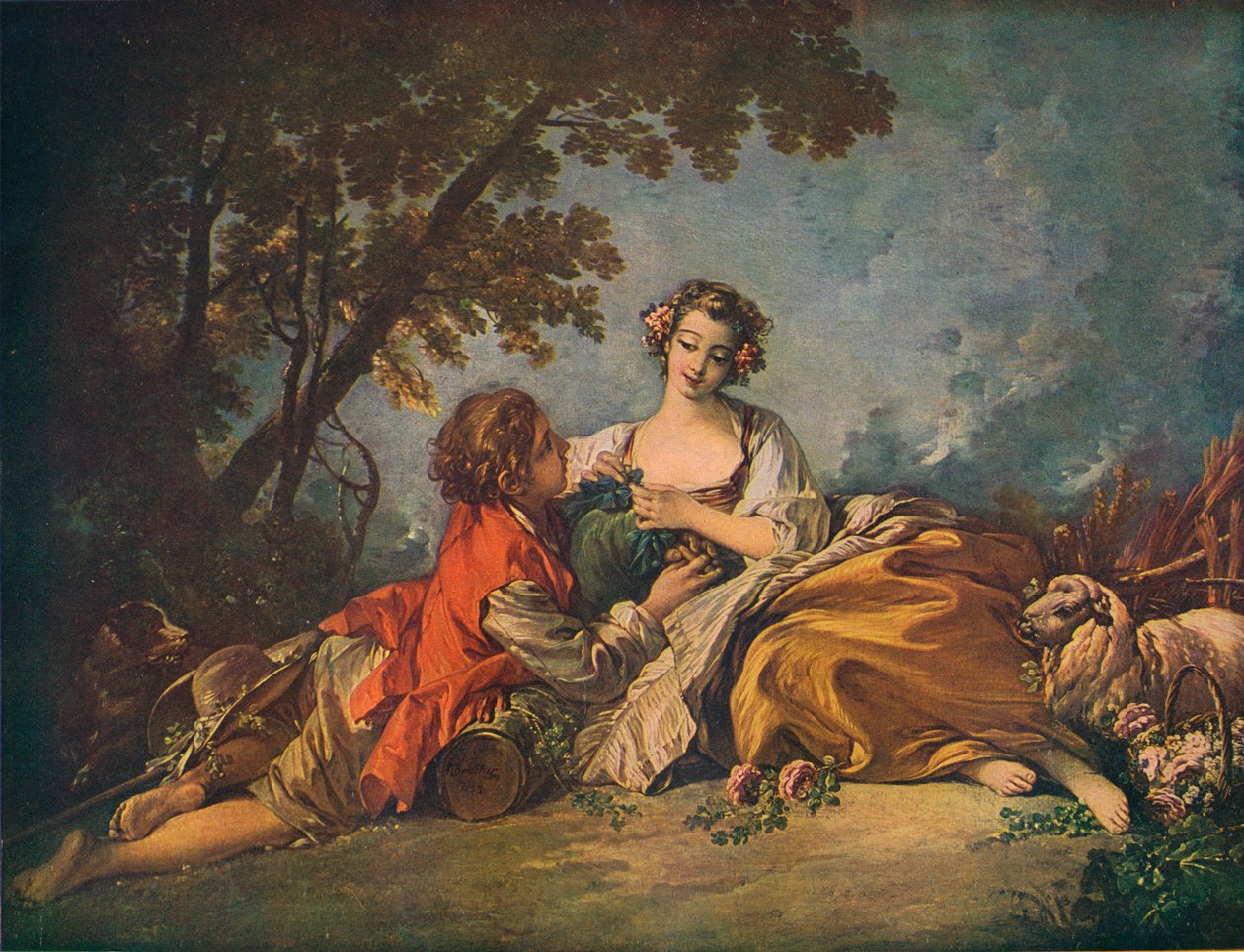 Tema pastoral, siglo XVIII de François Boucher