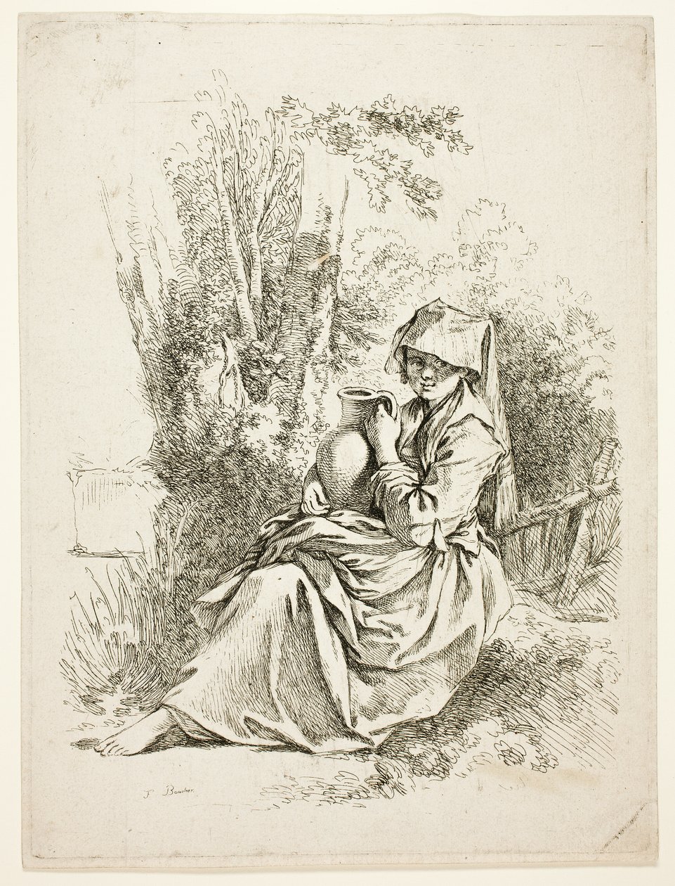 Campesina con jarra de François Boucher