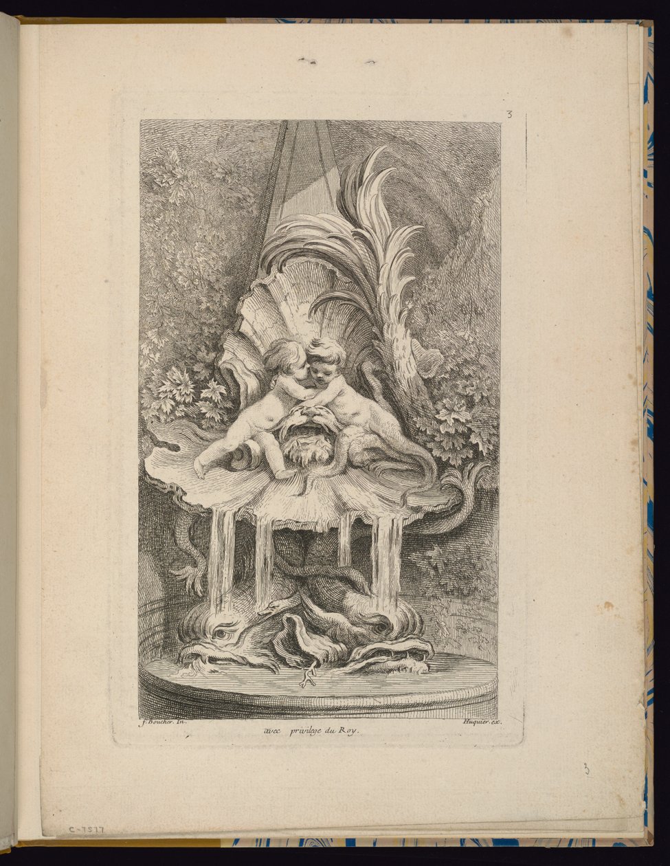 Placa 3, Recueil de Fontaines (Colección de fuentes) de François Boucher