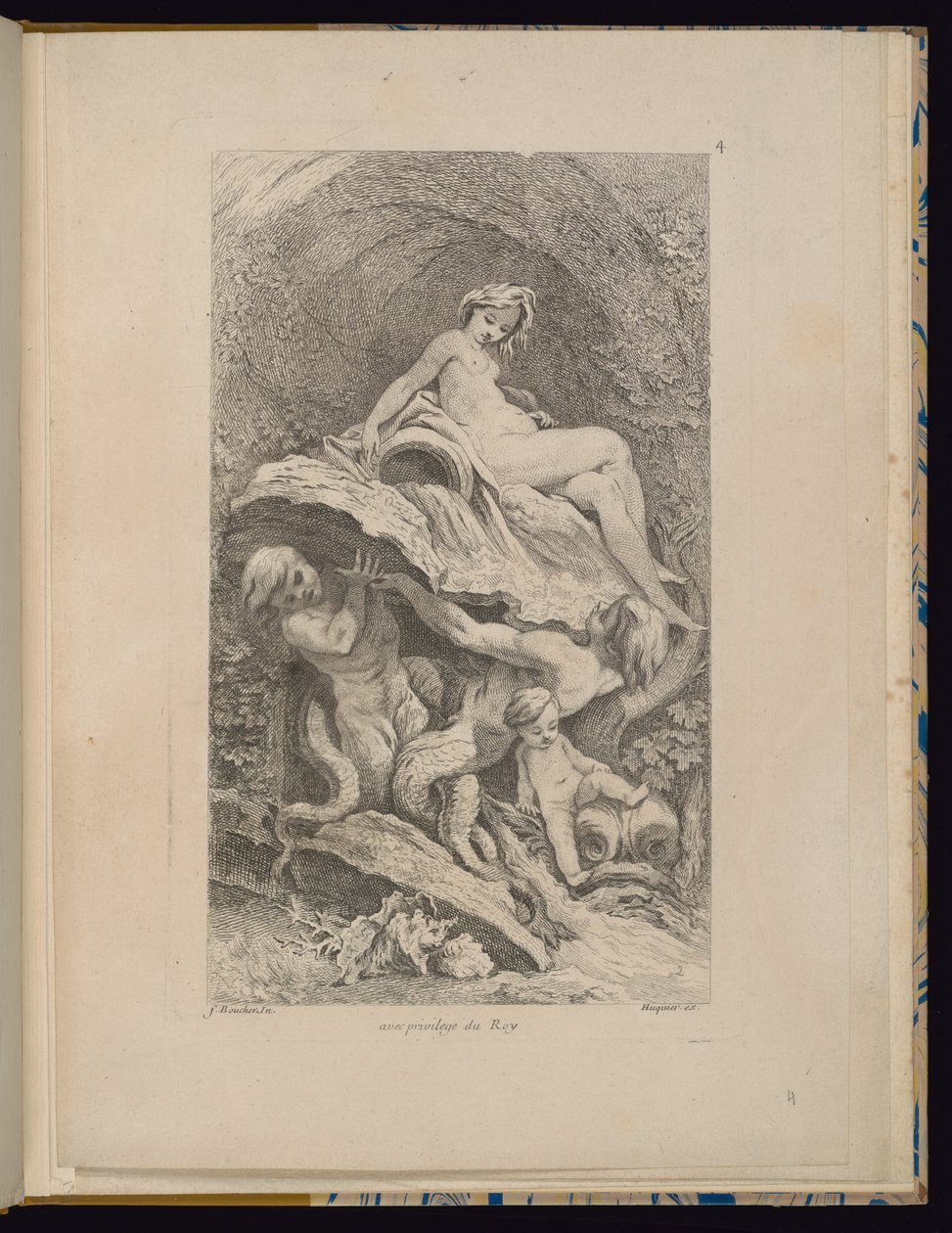 Placa 4, Receuil de Fontaines (Colección de Fuentes) de François Boucher