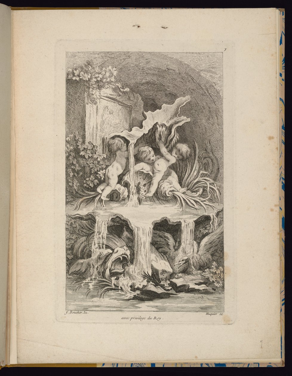 Placa 7, Receuil de Fontaines (Colección de Fuentes) de François Boucher