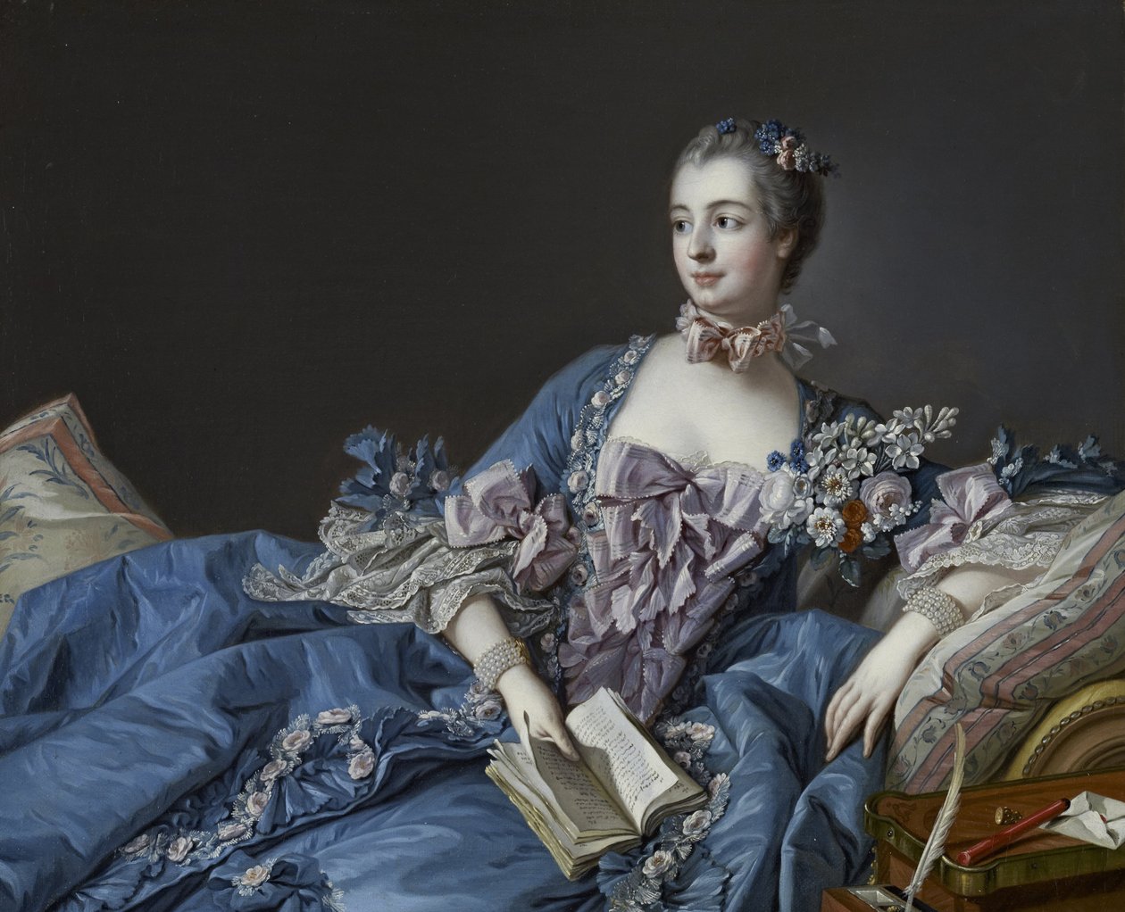 Retrato de la Marquesa de Pompadour 1721-1764, ca 1758 de François Boucher