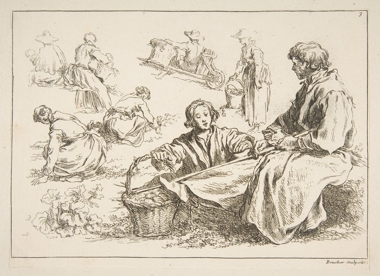 Hoja de Bocetos de François Boucher