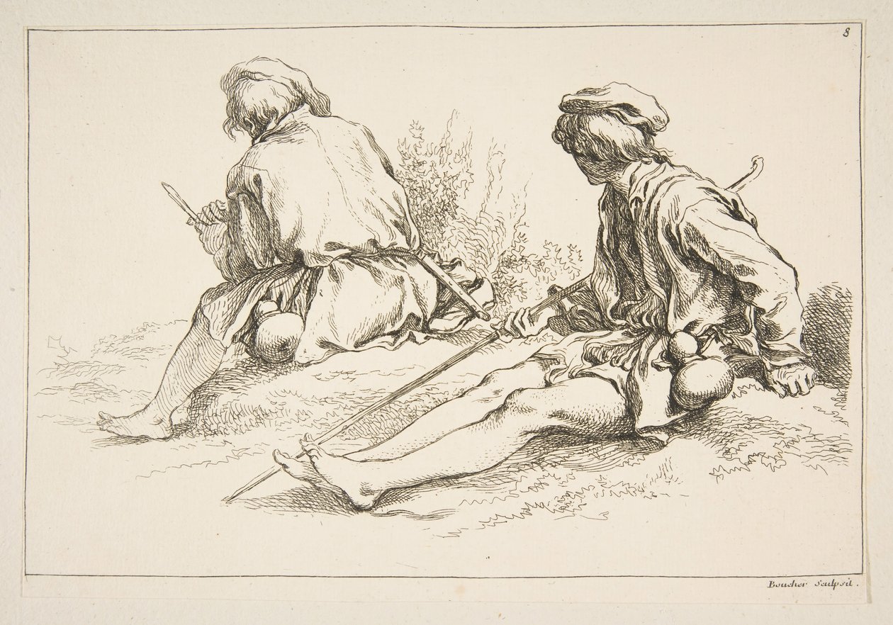 Hoja de bocetos de François Boucher