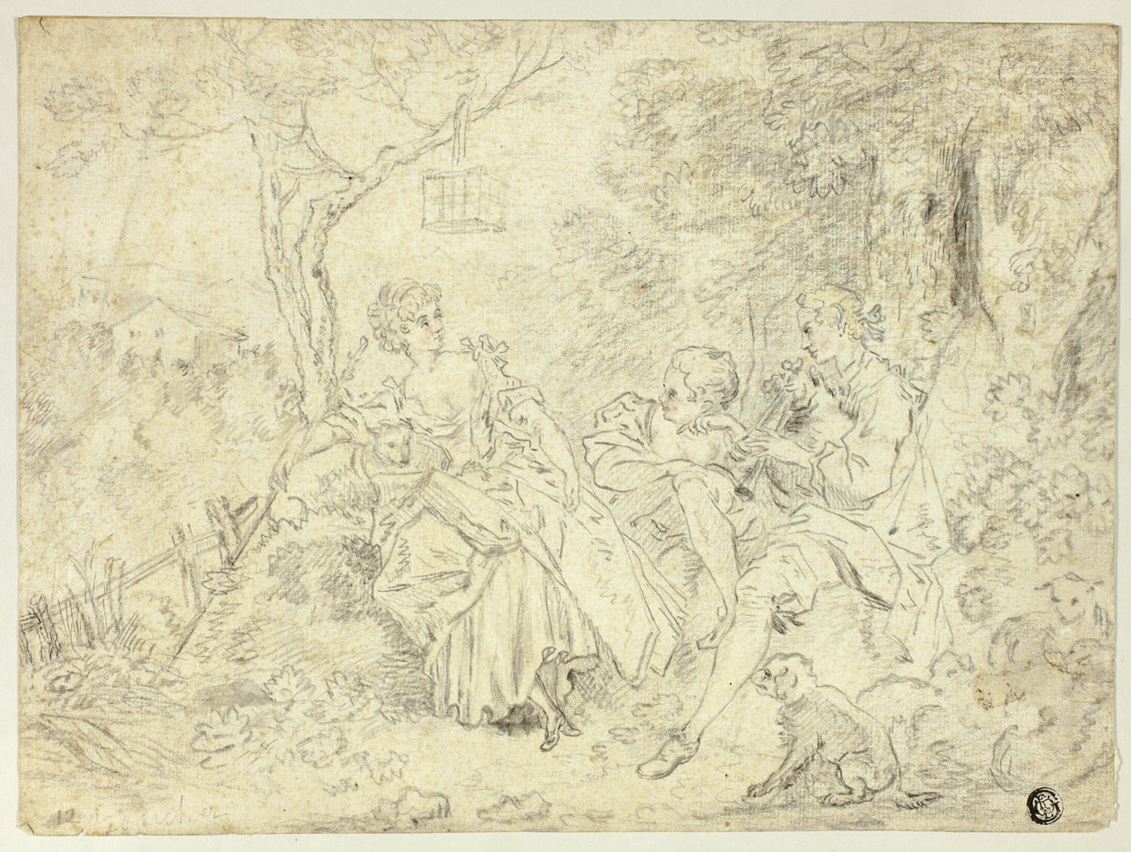 Pastoras y joven tocando la gaita de François Boucher