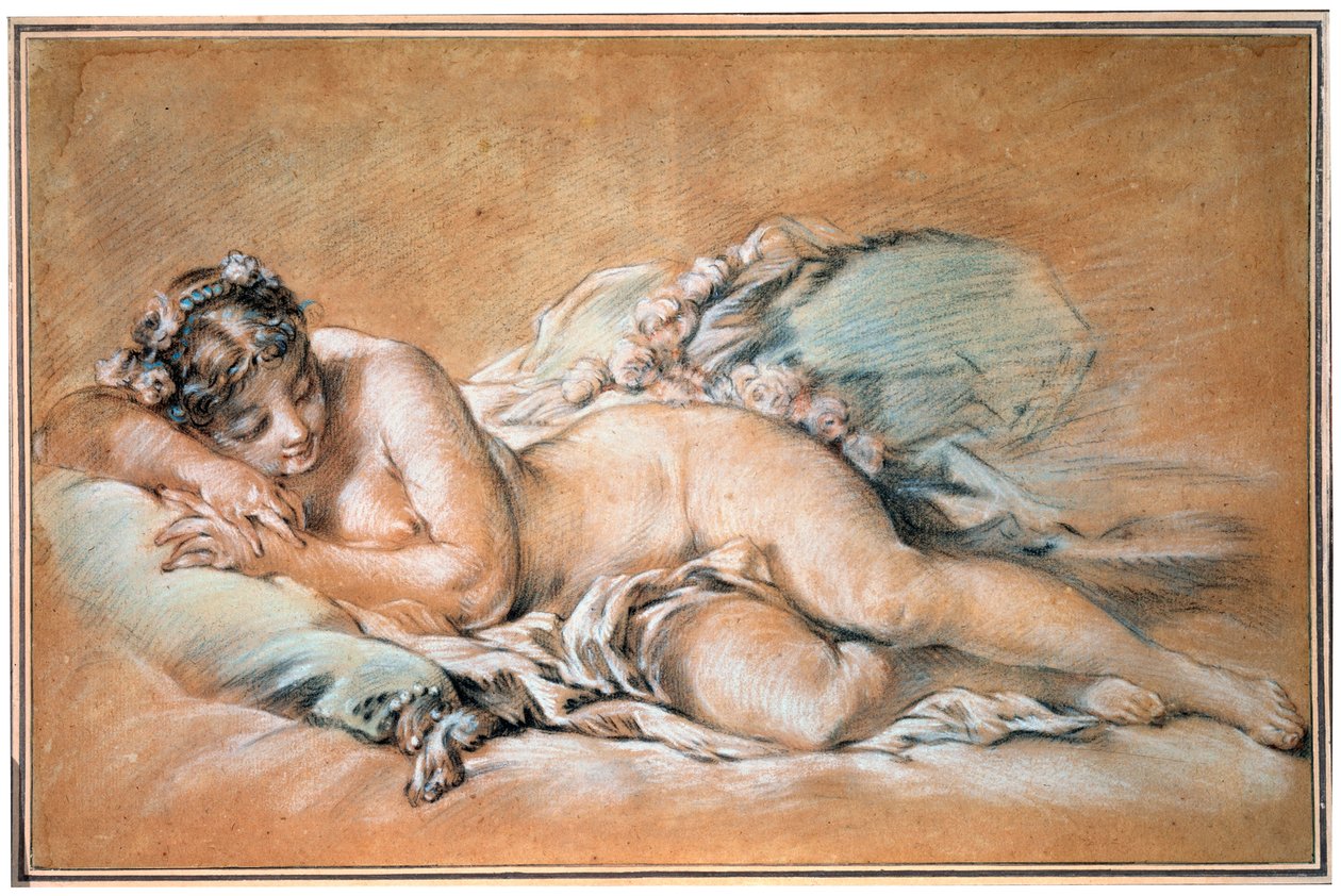 Joven Mujer Durmiendo, 1758 de François Boucher