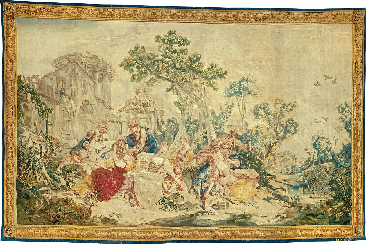 El cazador de aves, de La noble pastoral de François Boucher