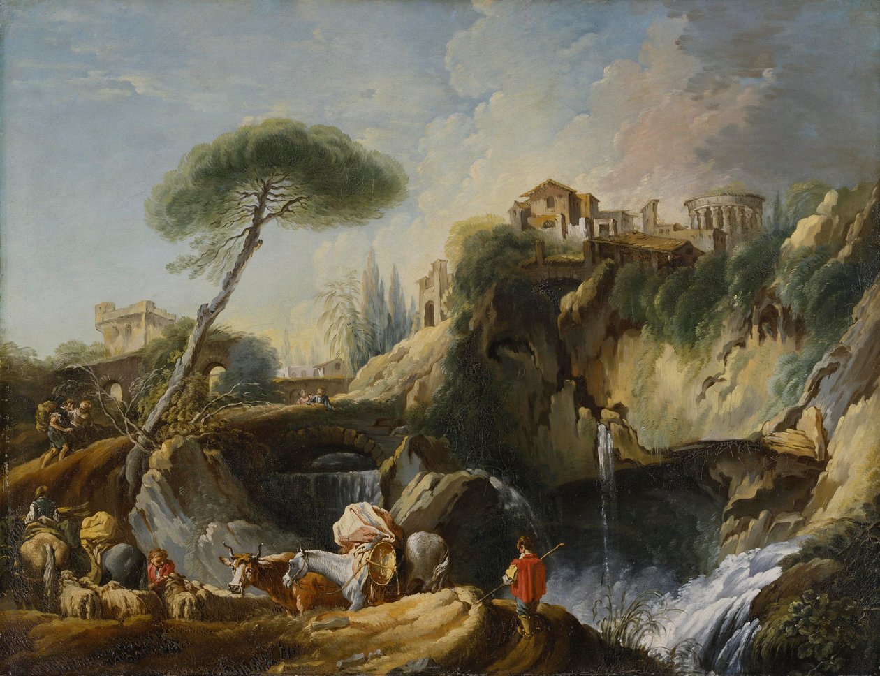 Vista de Tívoli con el Templo de Vesta, c.1749 de François Boucher