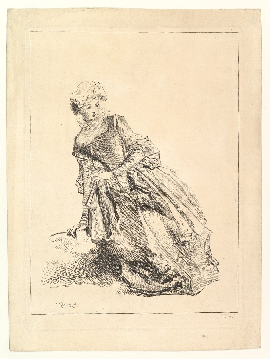 Mujer inclinada a la izquierda, 1722-28 de François Boucher