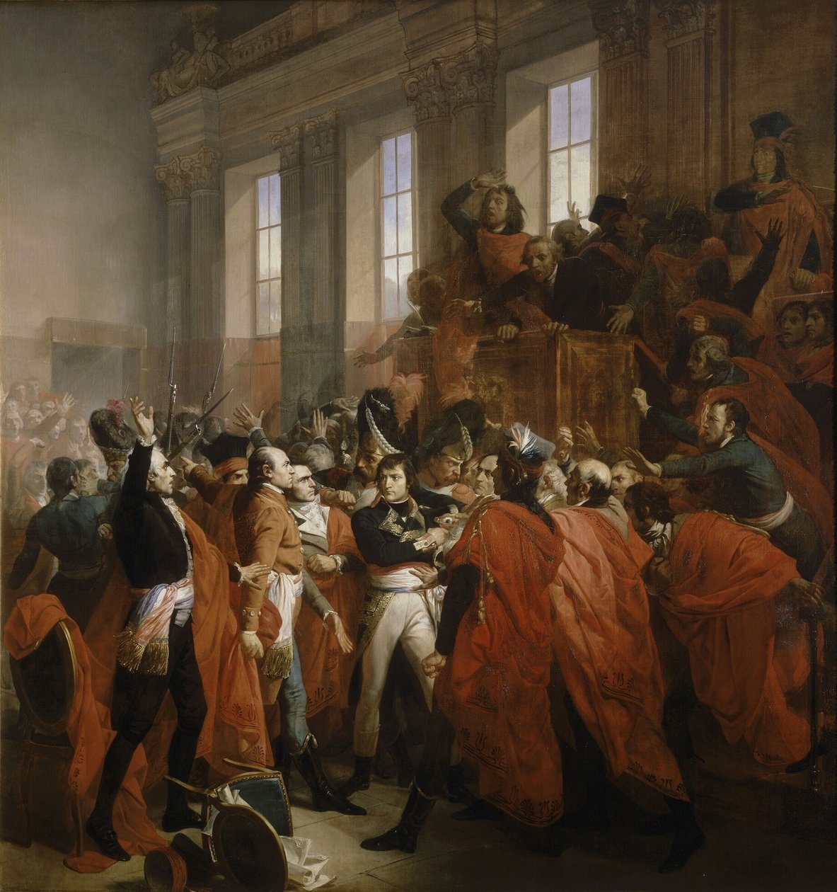 Napoleón Bonaparte en el golpe de Estado del 18 de Brumario en Saint-Cloud. de Francois Bouchot