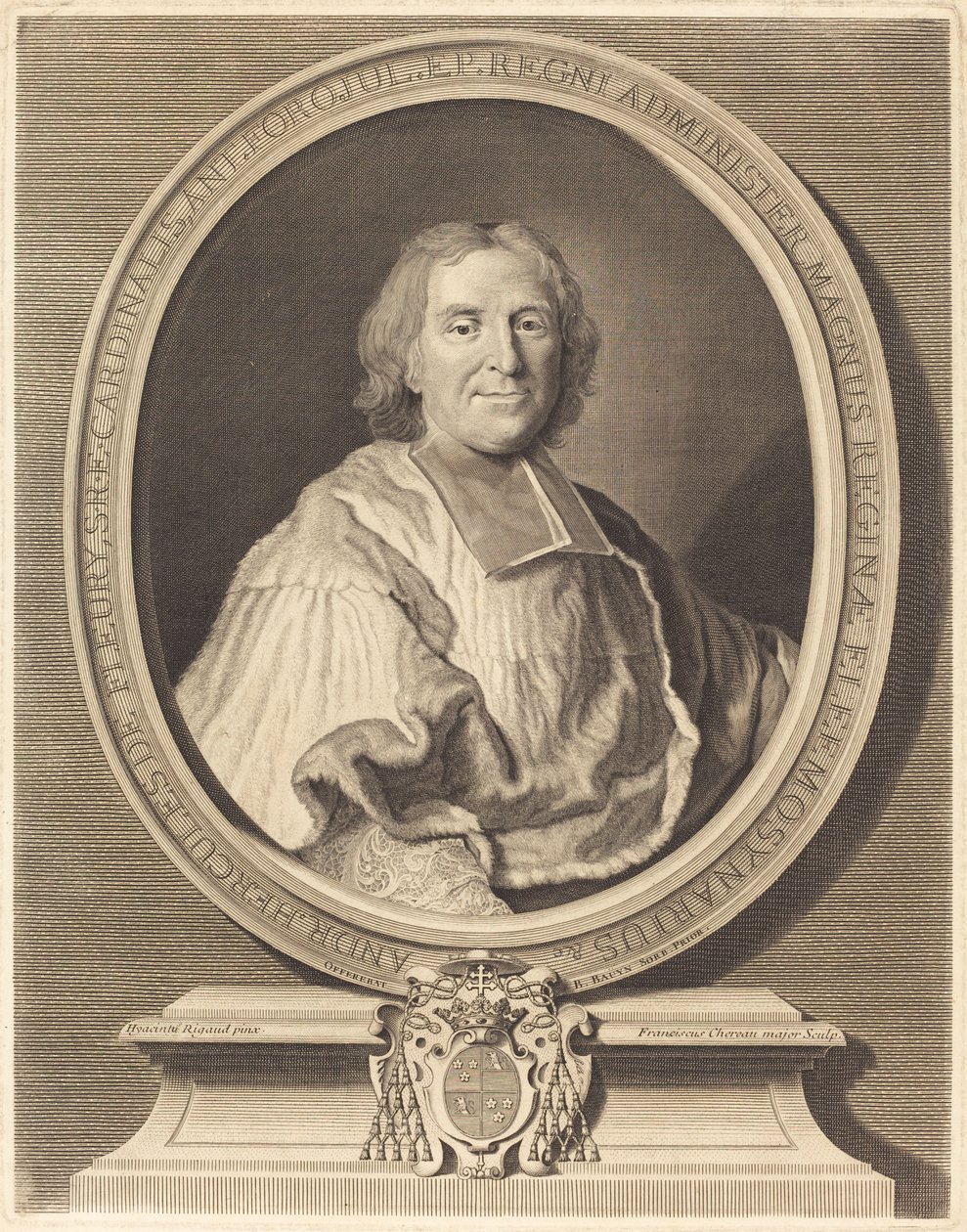 Cardenal Fleury de François Chereau I after Hyacinthe Rigaud
