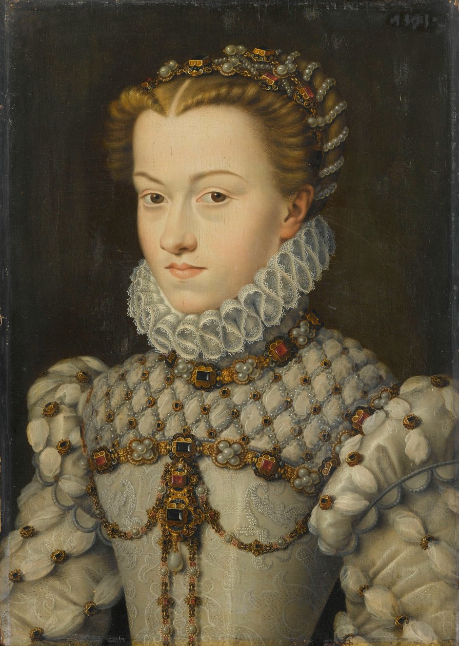 Isabel de Austria 1554-1592, Reina de Francia, ca. 1571-1572 de François Clouet