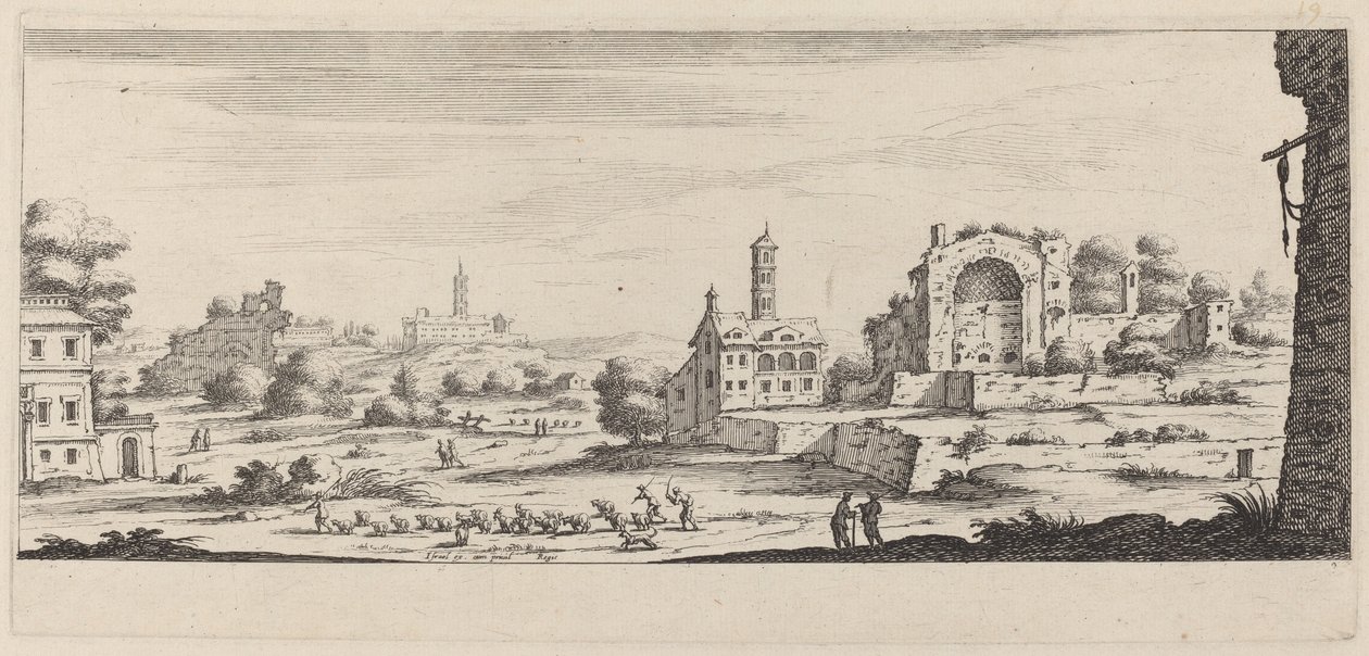 Vista del Templo del Sol en Roma de François Collignon after Israël Silvestre