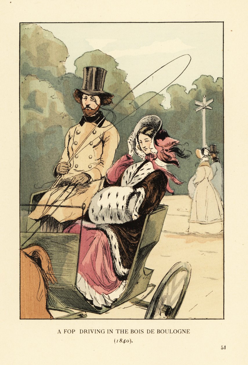Un petimetre conduciendo en el Bois de Boulogne de François Courboin