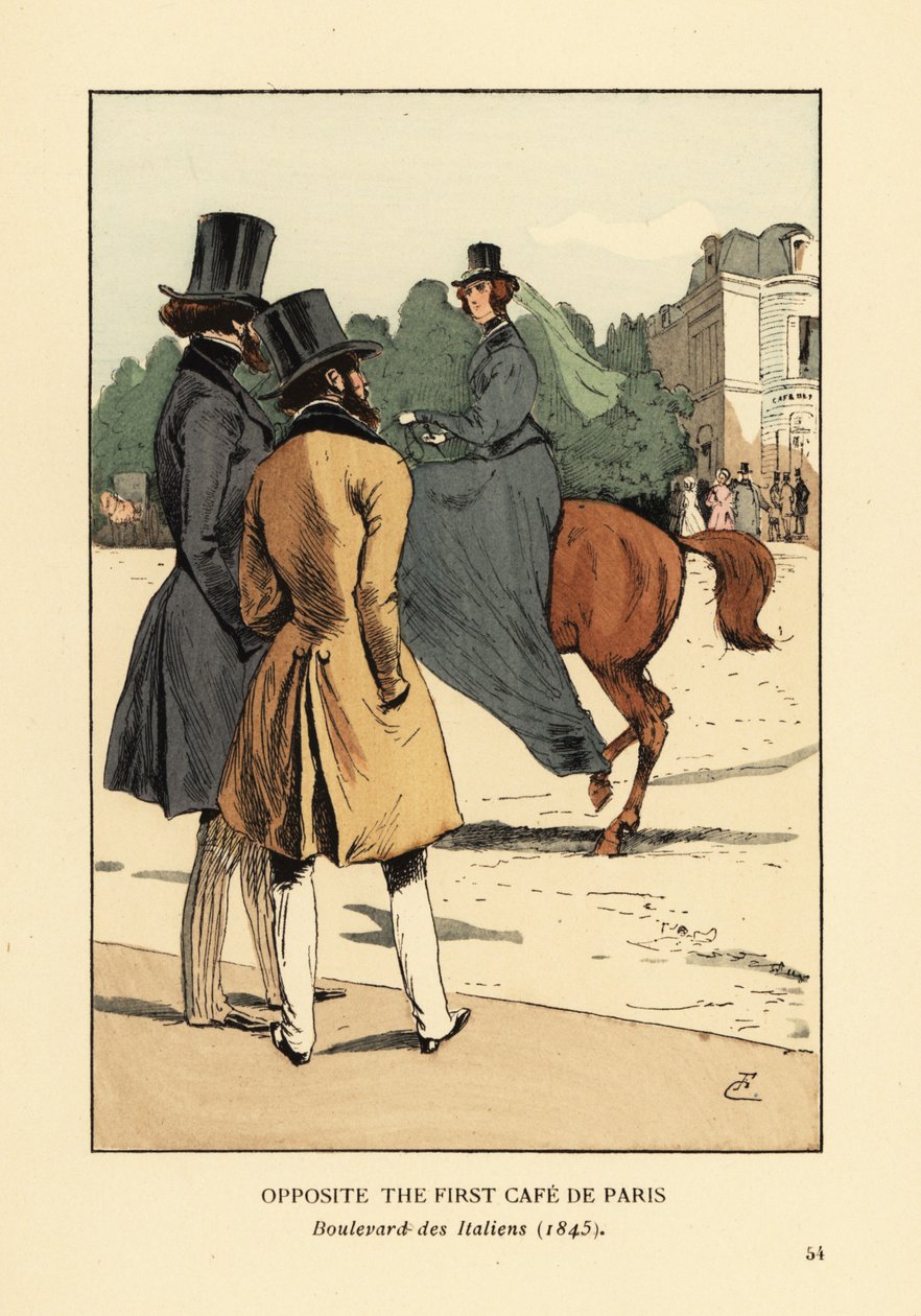 Frente al primer Café de París, Boulevard des Italiens de François Courboin